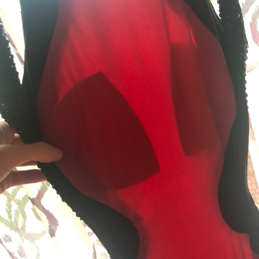 Gown Red & Black rhinestone evening formal dress - Picture 6 of 14